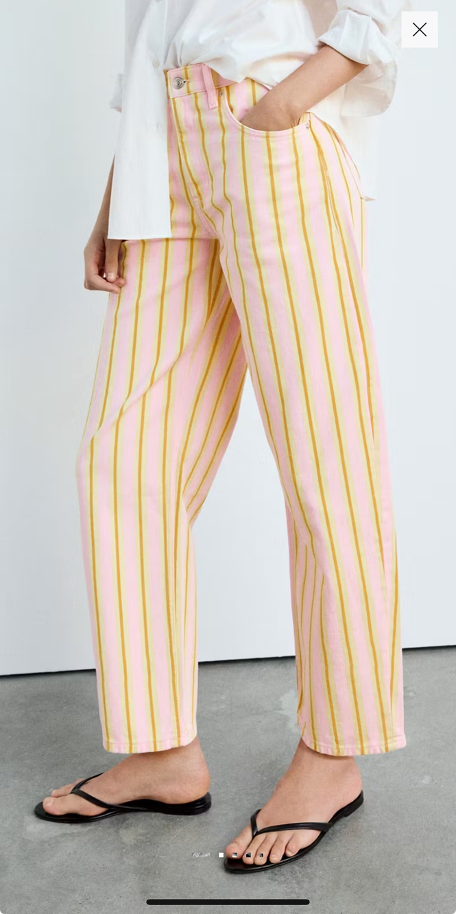Mango Balloon striped jeans
